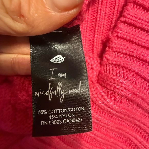 NWT NIC+ZOE Pink Roundneck Lightweight Crafted Cables Sweater Size LP MSRP $168 - Picture 10 of 14